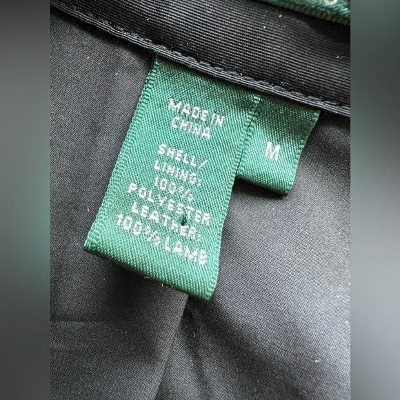 Lauren Ralph Lauren Women’s Poly Jacket Lamb Leather Trim Zip Black Size Medium - Picture 9 of 12